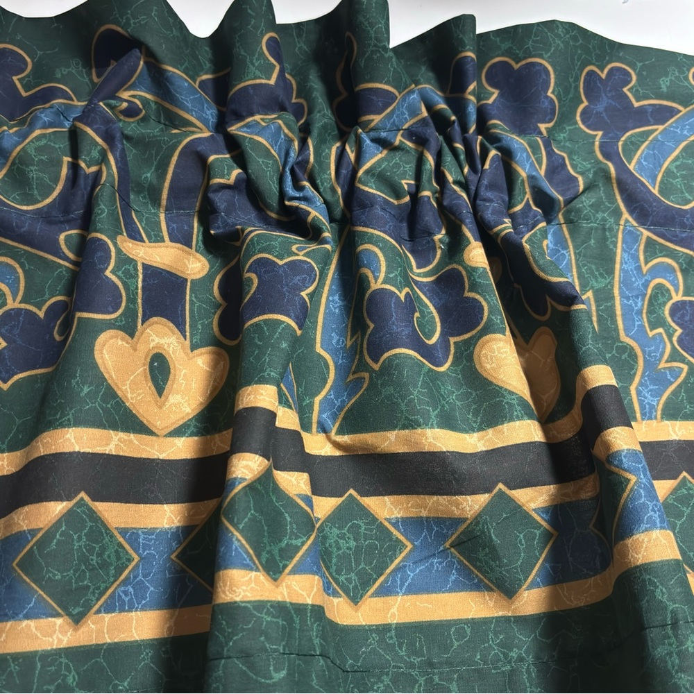 VTG Springmaid Spring Maid 90’s Valance green gold blue 84X15 marbled NWOT